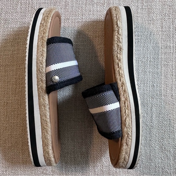 NAUTICA Tidegate Black White Stripe Espadrille Slides Slip On Sandals Womens 8.5 - Picture 6 of 15